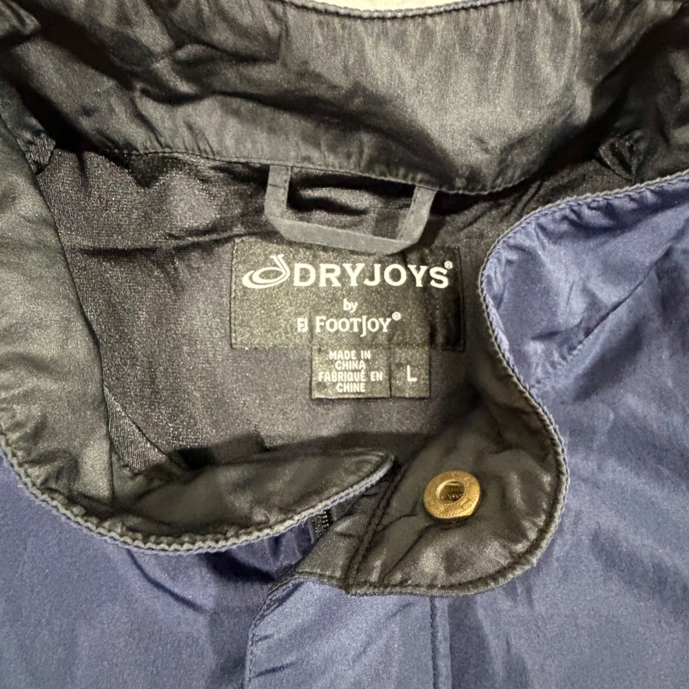 FootJoy DryJoys Golf Windbreaker Mens Large Navy Blue Short Sleeve Zip - Picture 4 of 9